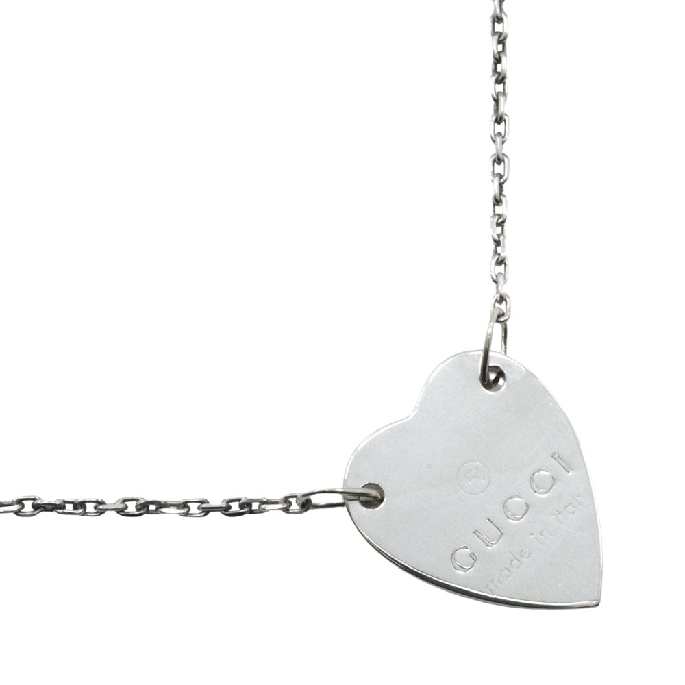 Gucci Trademark Heart Silver Necklace