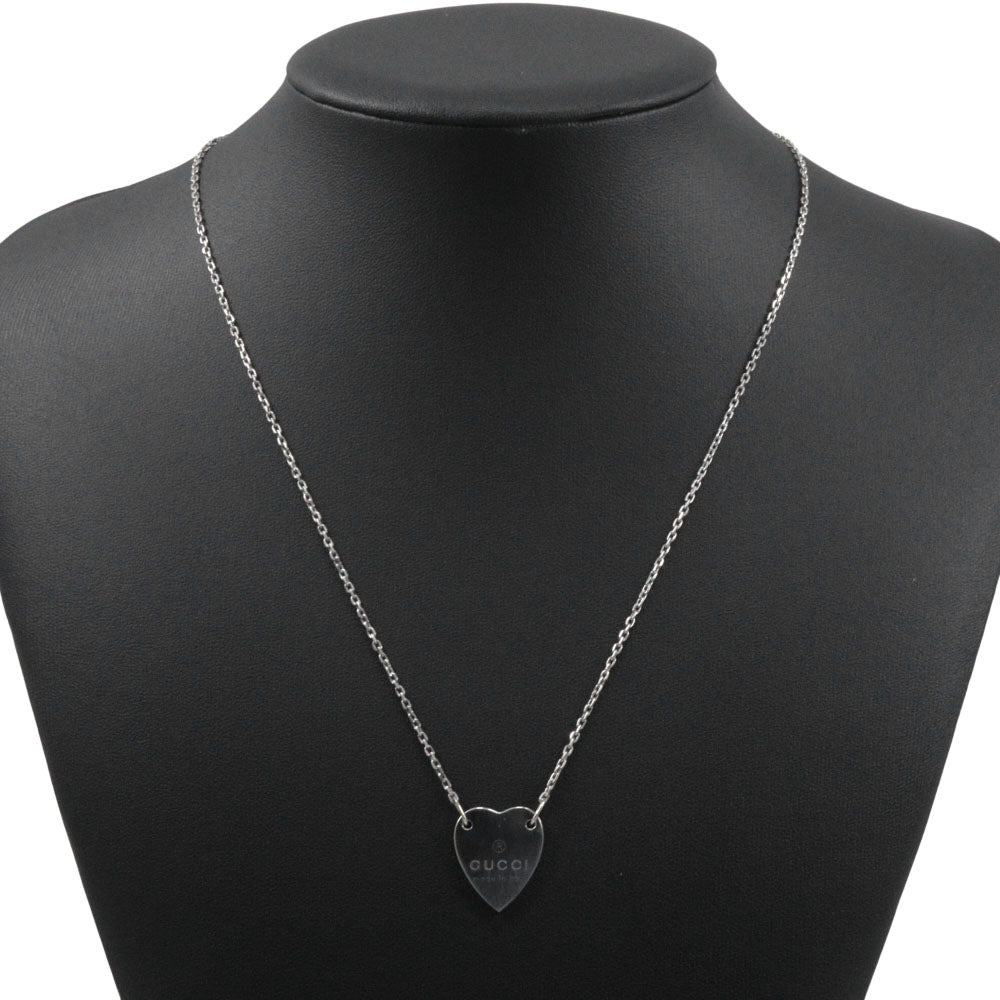 Gucci Trademark Heart Silver Necklace