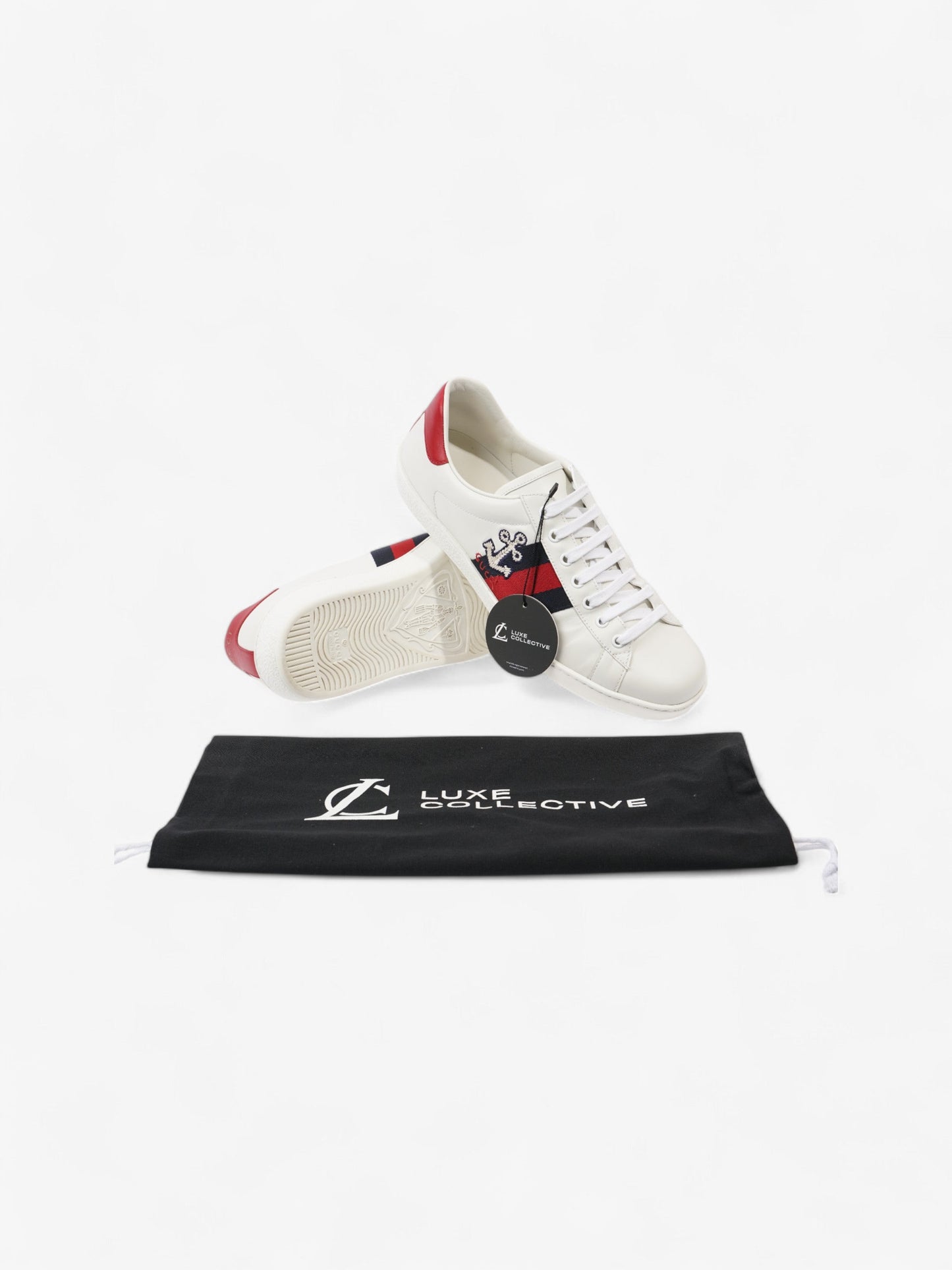 Gucci Ace Sneakers  White / Red / Blue Leather EU 43 UK 9