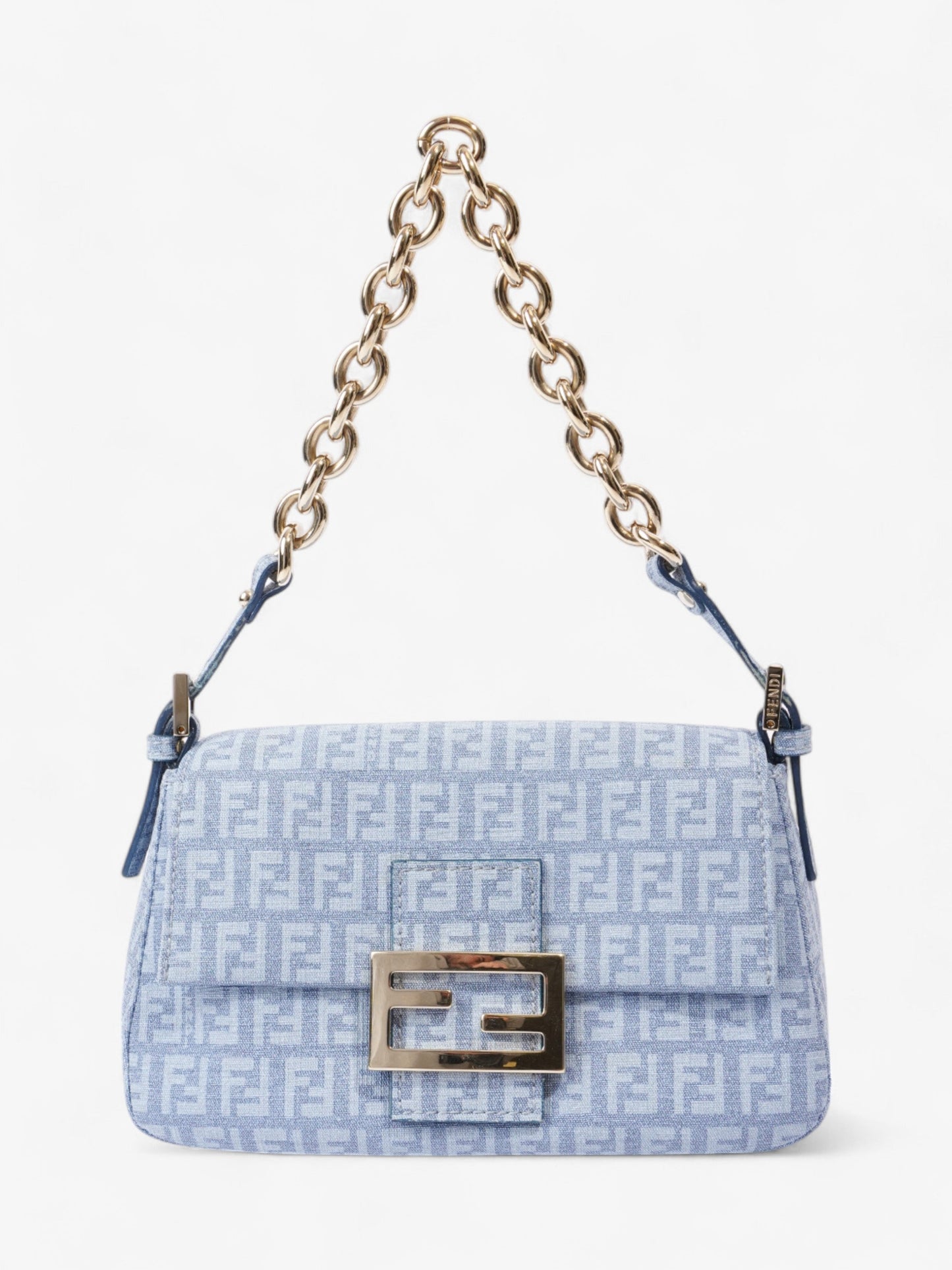 Fendi Mama Baguette Blue Canvas Mini