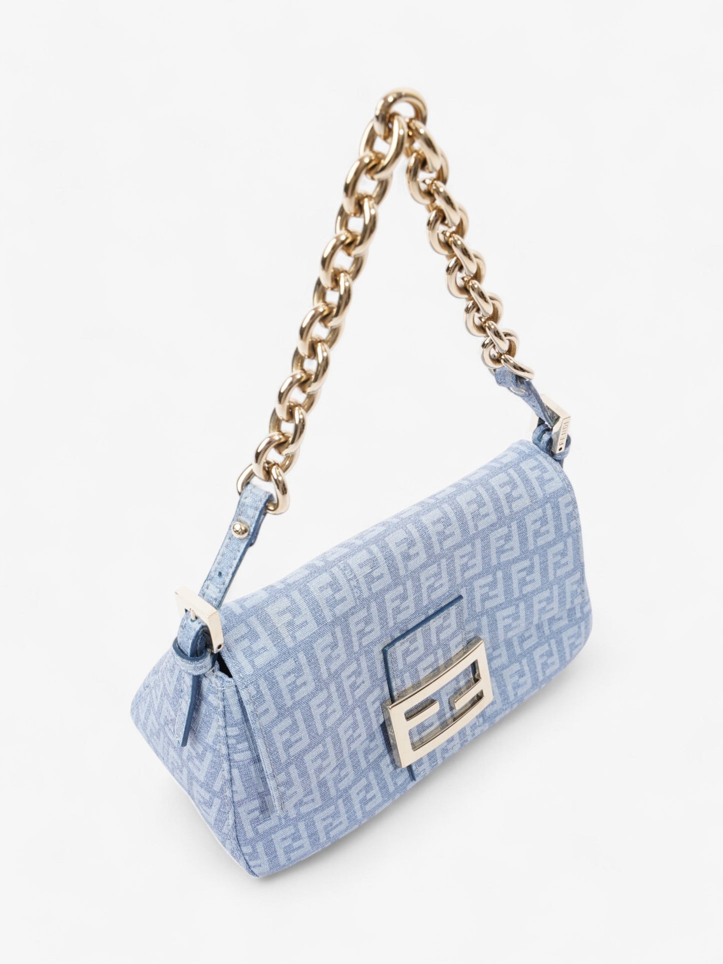 Fendi Mama Baguette Blue Canvas Mini