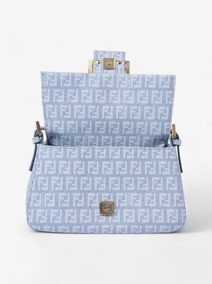 Fendi Mama Baguette Blue Canvas Mini
