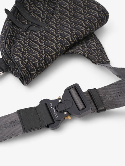 Christian Dior Saddle Bag Black Oblique Canvas