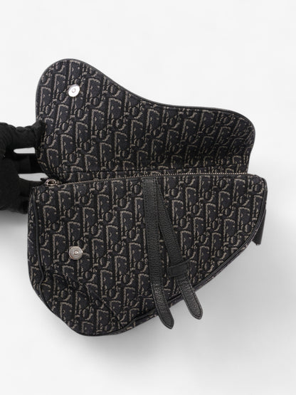 Christian Dior Saddle Bag Black Oblique Canvas