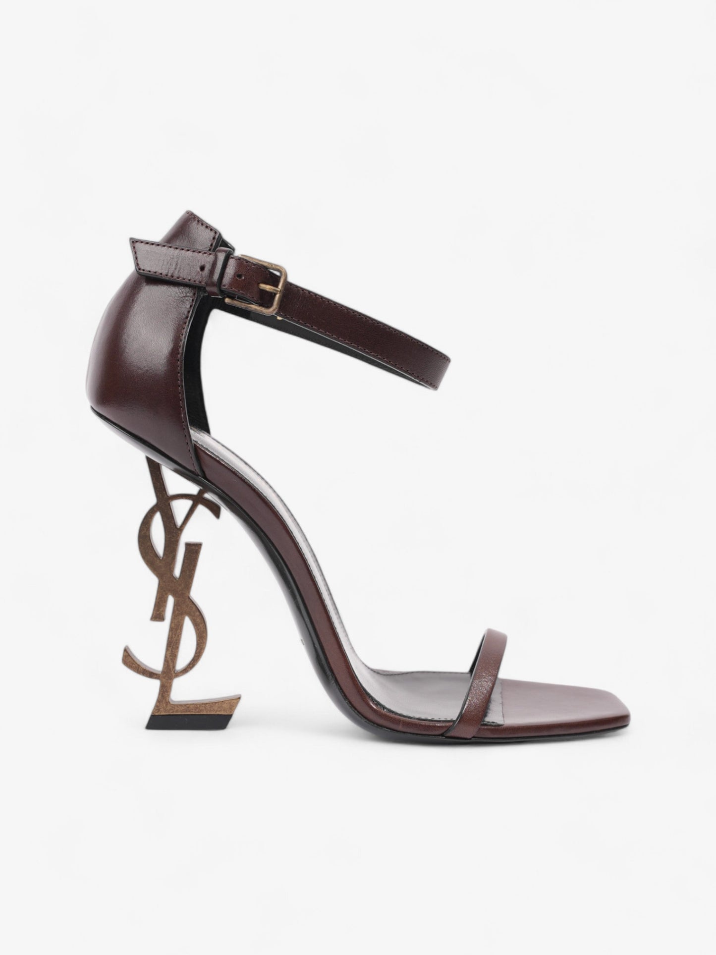 Saint Laurent Opyum 110mm Brown / Gold Leather EU 38 UK 5