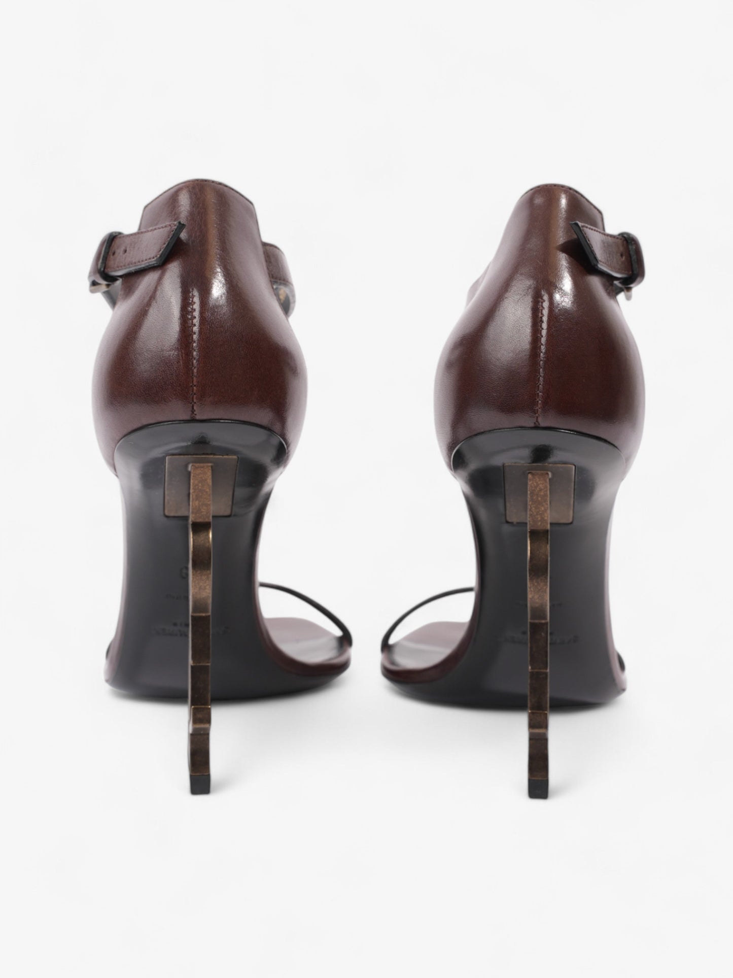 Saint Laurent Opyum 110mm Brown / Gold Leather EU 38 UK 5