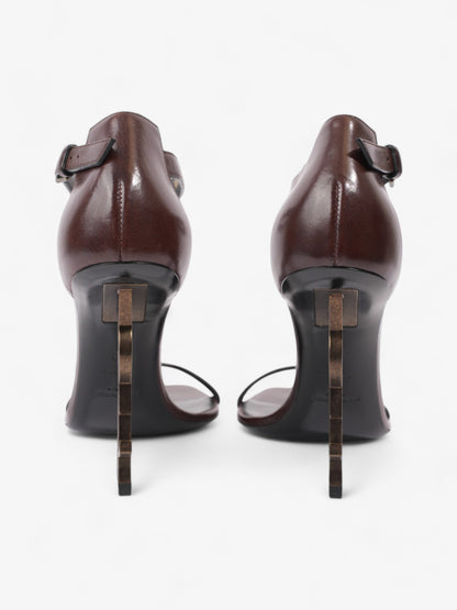 Saint Laurent Opyum 110mm Brown / Gold Leather EU 38 UK 5