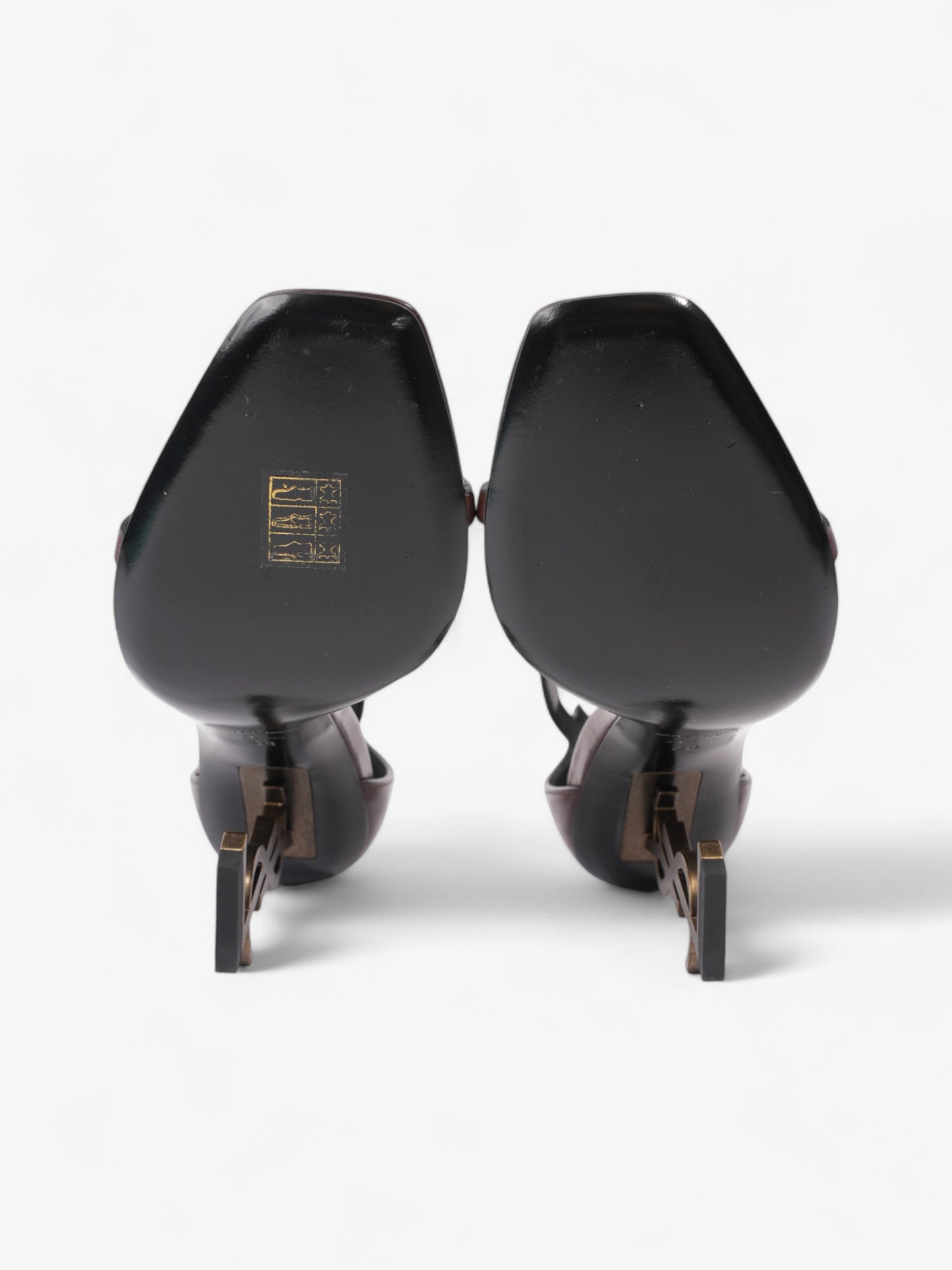 Saint Laurent Opyum 110mm Brown / Gold Leather EU 38 UK 5