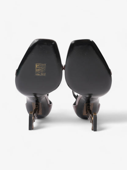 Saint Laurent Opyum 110mm Brown / Gold Leather EU 38 UK 5