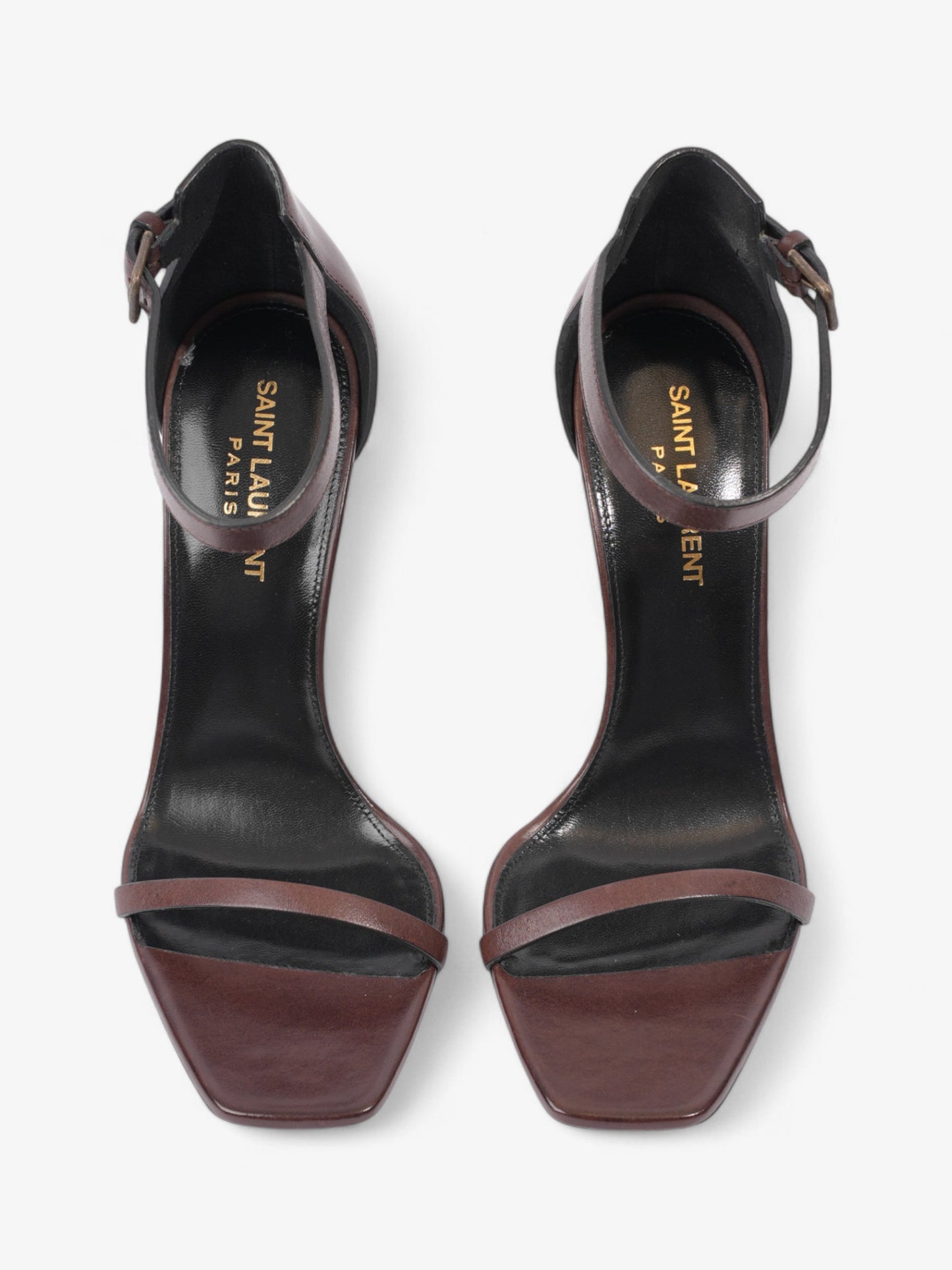 Saint Laurent Opyum 110mm Brown / Gold Leather EU 38 UK 5