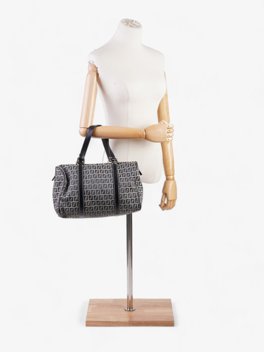 Fendi Vintage Zucchino Boston Navy / Grey Canvas