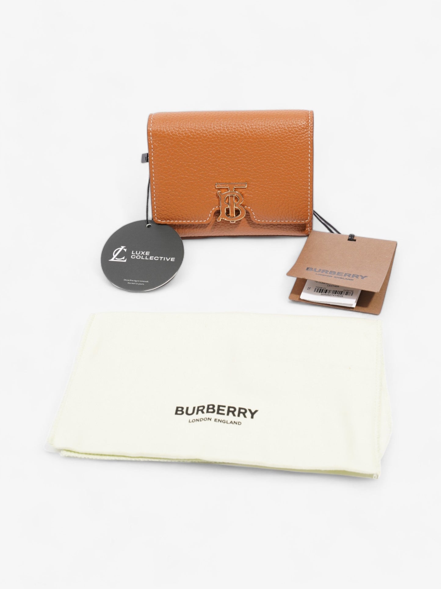 Burberry Compact Wallet Warm Russet Brown Leather
