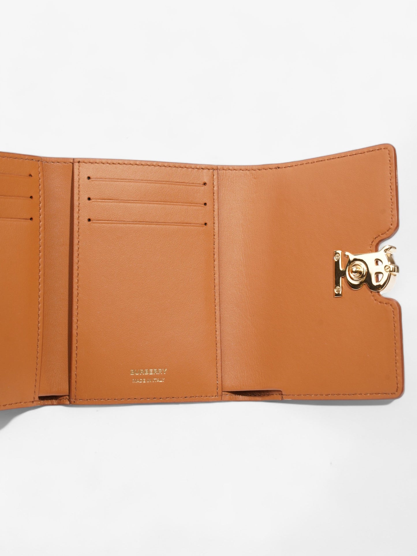Burberry Compact Wallet Warm Russet Brown Leather