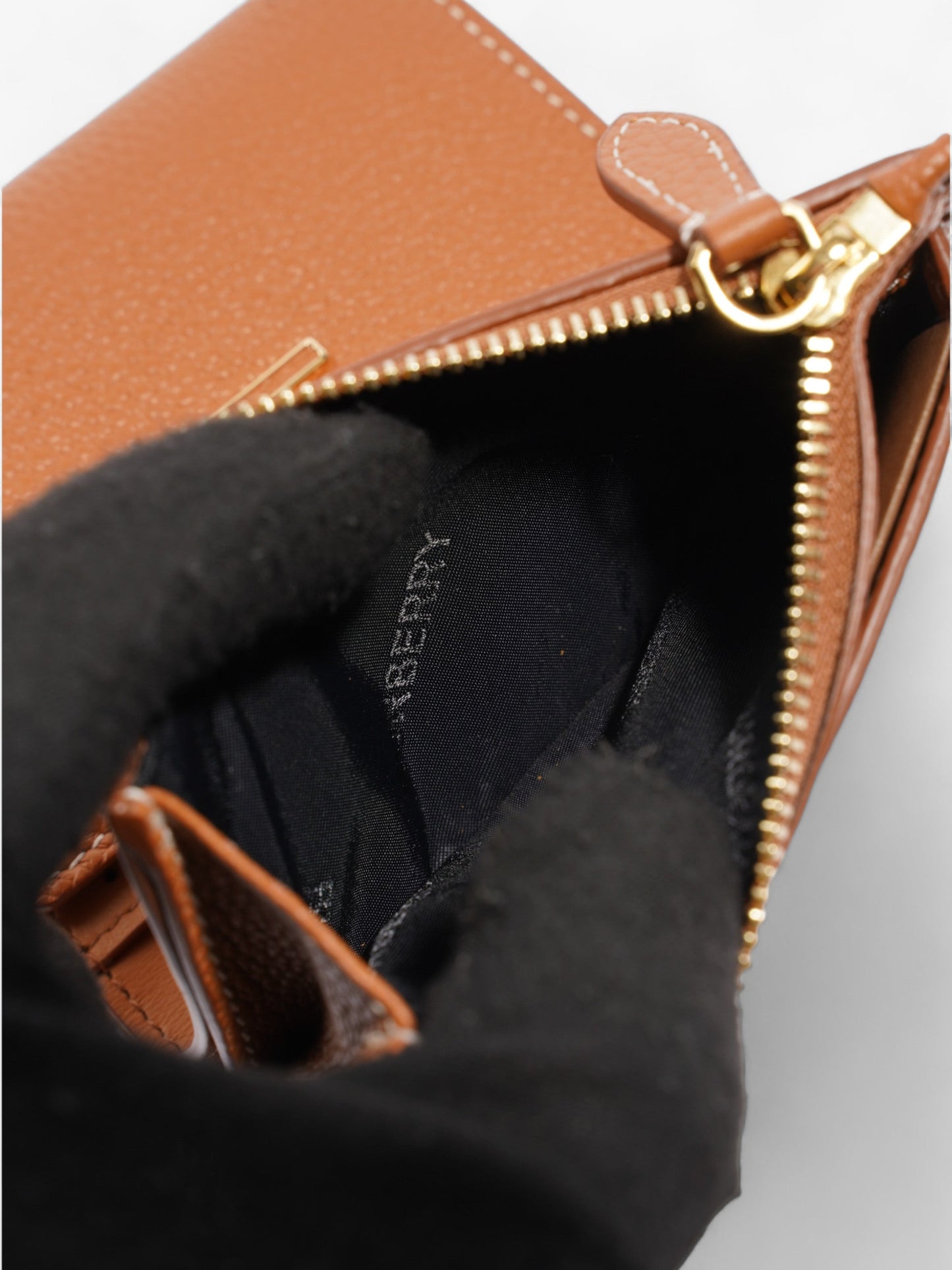 Burberry Compact Wallet Warm Russet Brown Leather