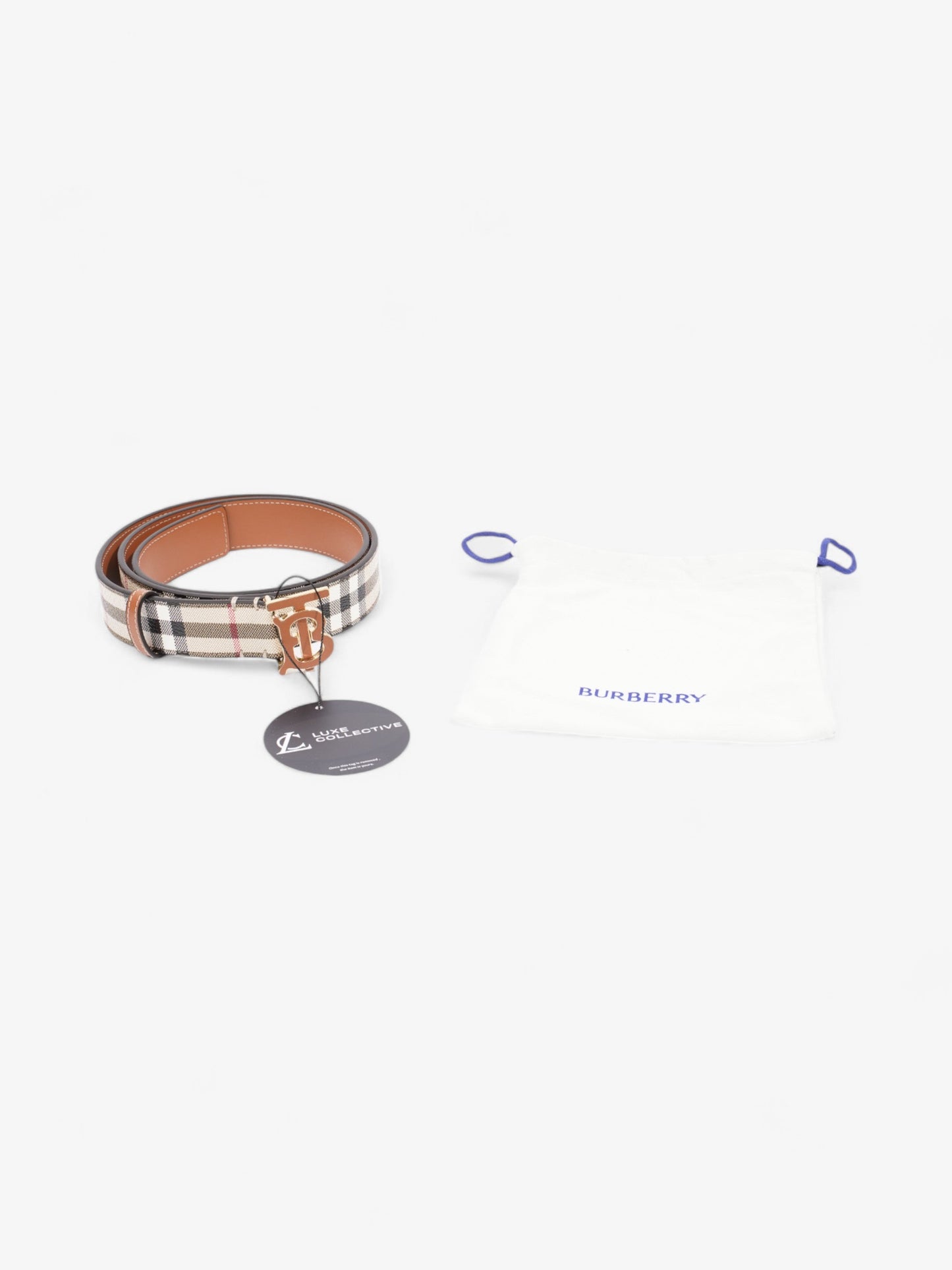Burberry TB Belt Vintage Check / Briar Brown Canvas Medium (101cm)