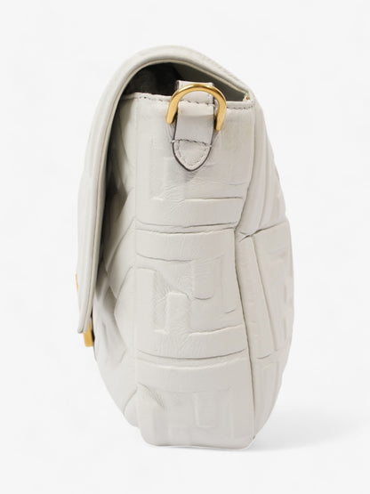 Fendi Baguette White Embossed Leather