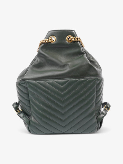Saint Laurent Joe Monogram Backpack Dark Green Matelasse Leather