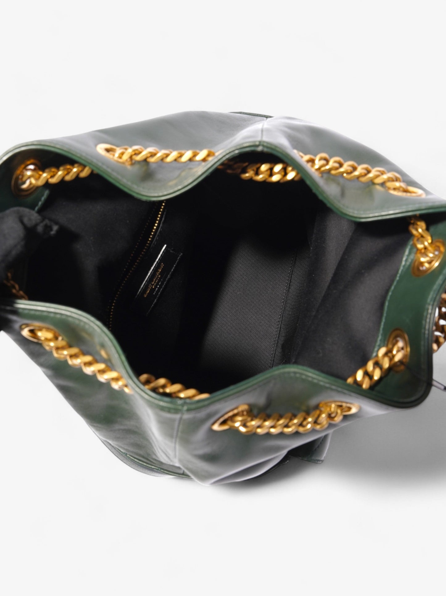 Saint Laurent Joe Monogram Backpack Dark Green Matelasse Leather