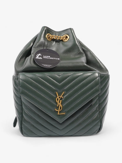 Saint Laurent Joe Monogram Backpack Dark Green Matelasse Leather