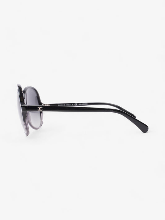 Chanel Oversized Round Sunglasses Black Acetate 140mm