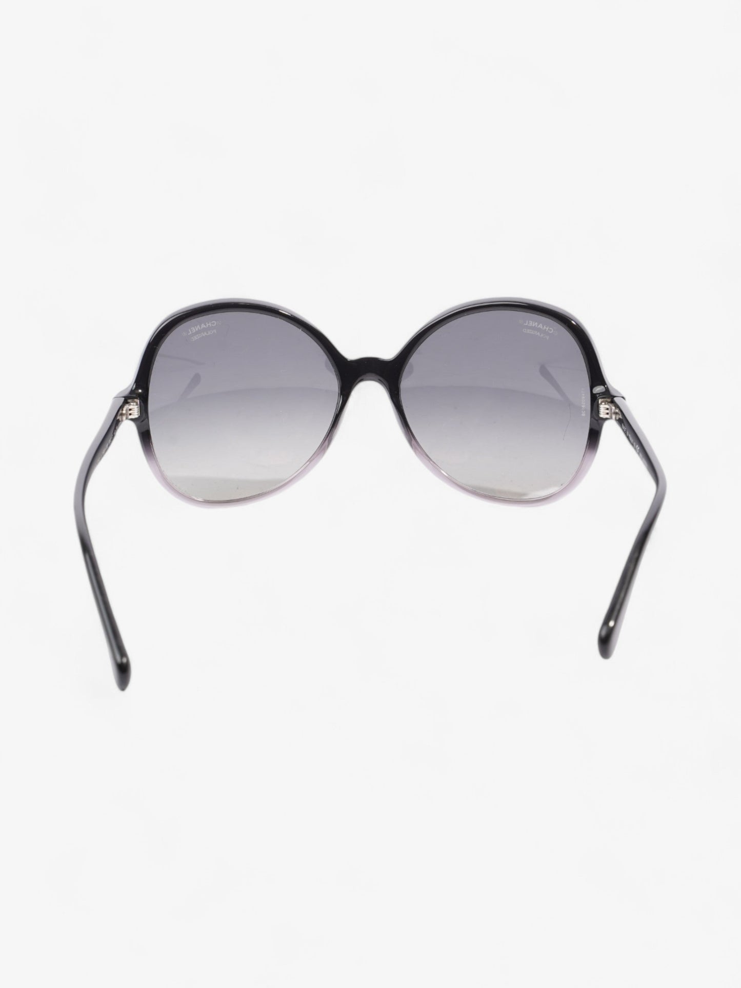 Chanel Oversized Round Sunglasses Black Acetate 140mm