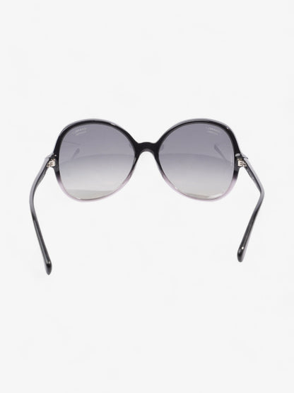 Chanel Oversized Round Sunglasses Black Acetate 140mm
