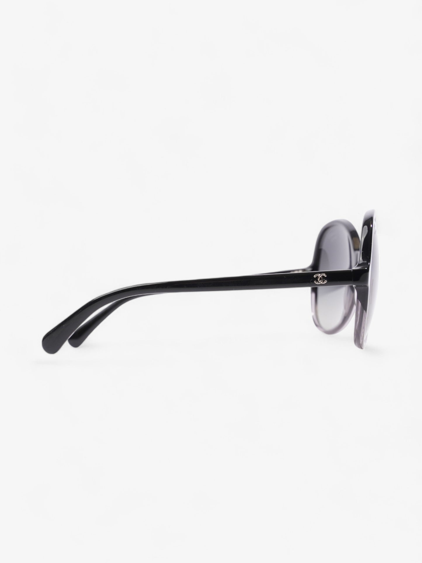 Chanel Oversized Round Sunglasses Black Acetate 140mm