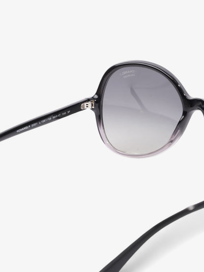 Chanel Oversized Round Sunglasses Black Acetate 140mm