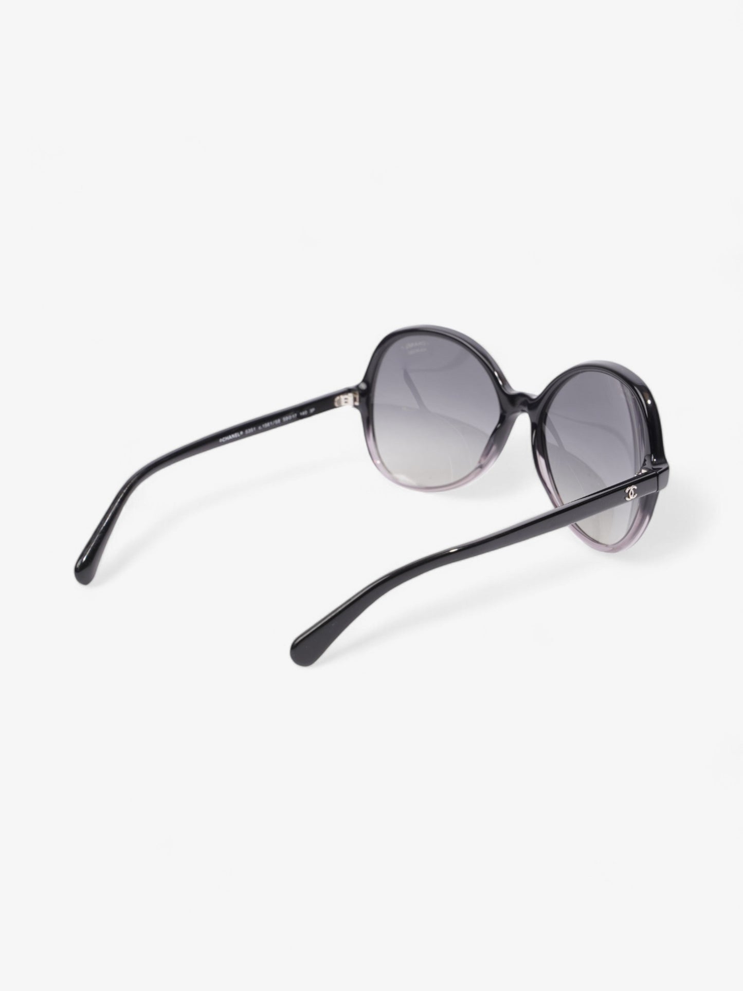 Chanel Oversized Round Sunglasses Black Acetate 140mm
