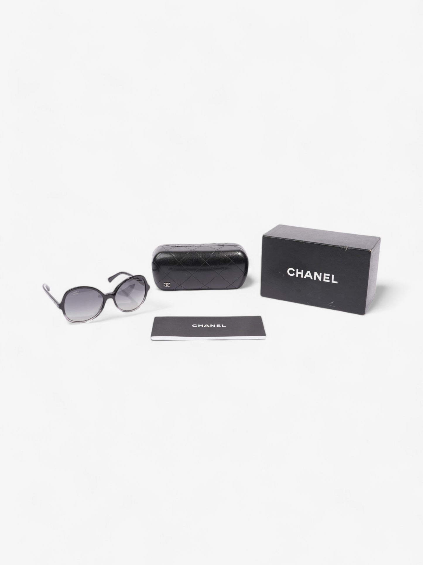 Chanel Oversized Round Sunglasses Black Acetate 140mm