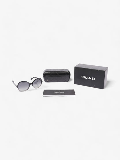 Chanel Oversized Round Sunglasses Black Acetate 140mm