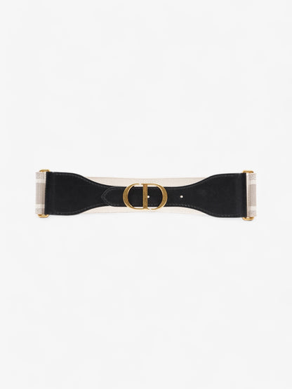 Christian Dior CD Belt Beige / Black Canvas 75cm / UK 8