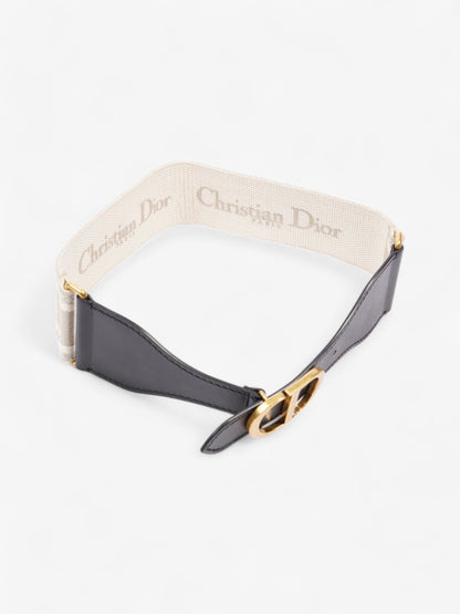 Christian Dior CD Belt Beige / Black Canvas 75cm / UK 8