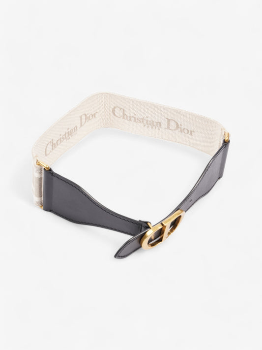 Christian Dior CD Belt Beige / Black Canvas 75cm / UK 8