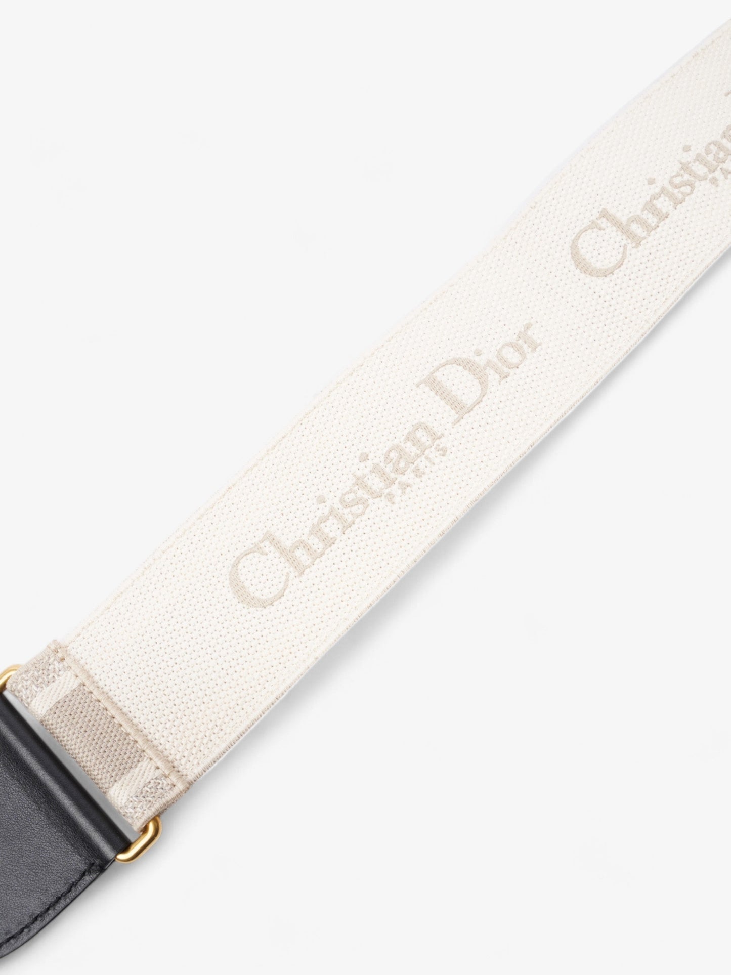 Christian Dior CD Belt Beige / Black Canvas 75cm / UK 8