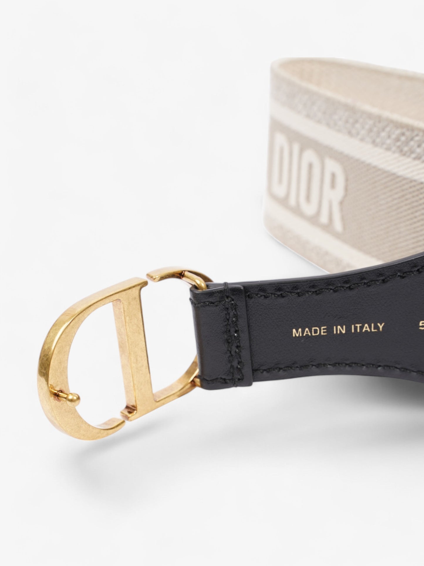 Christian Dior CD Belt Beige / Black Canvas 75cm / UK 8
