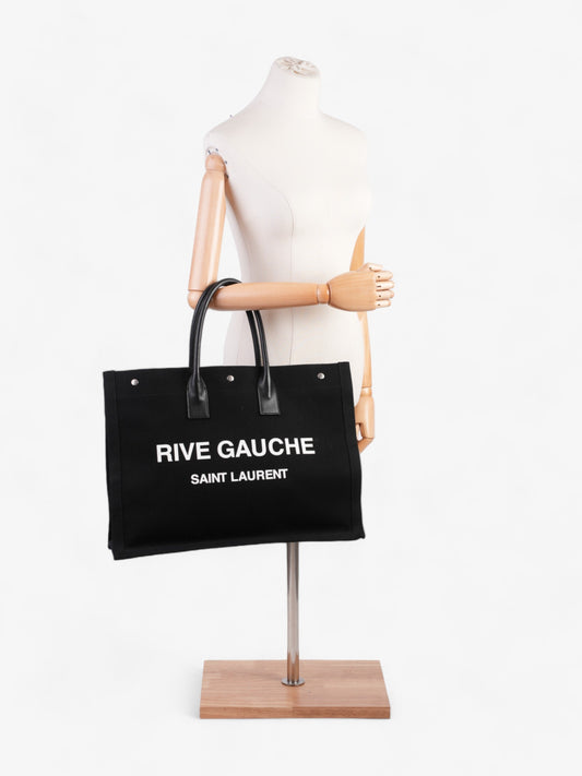 Saint Laurent Rive Gauche Tote Black Canvas Large