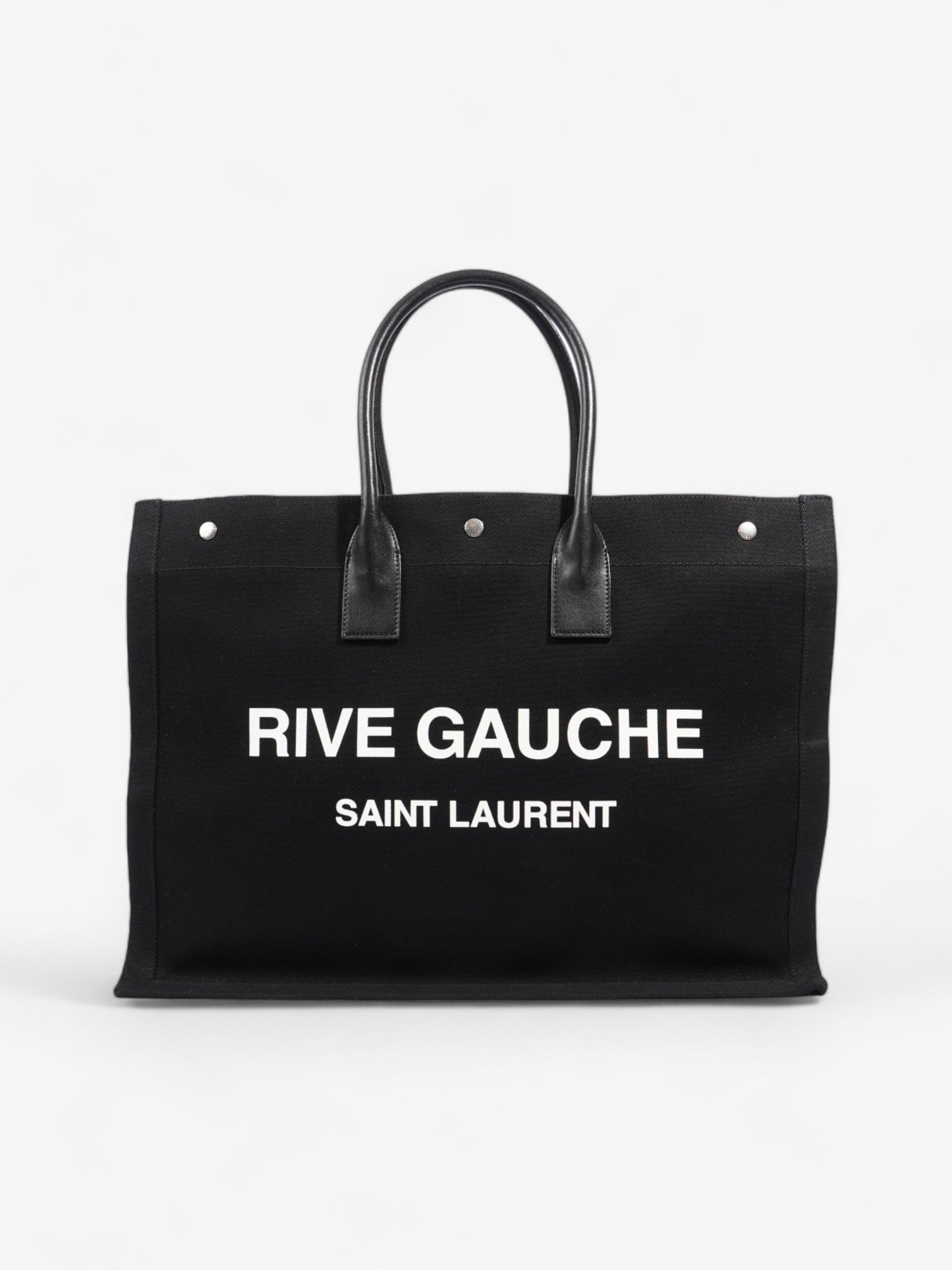 Saint Laurent Rive Gauche Tote Black Canvas Large