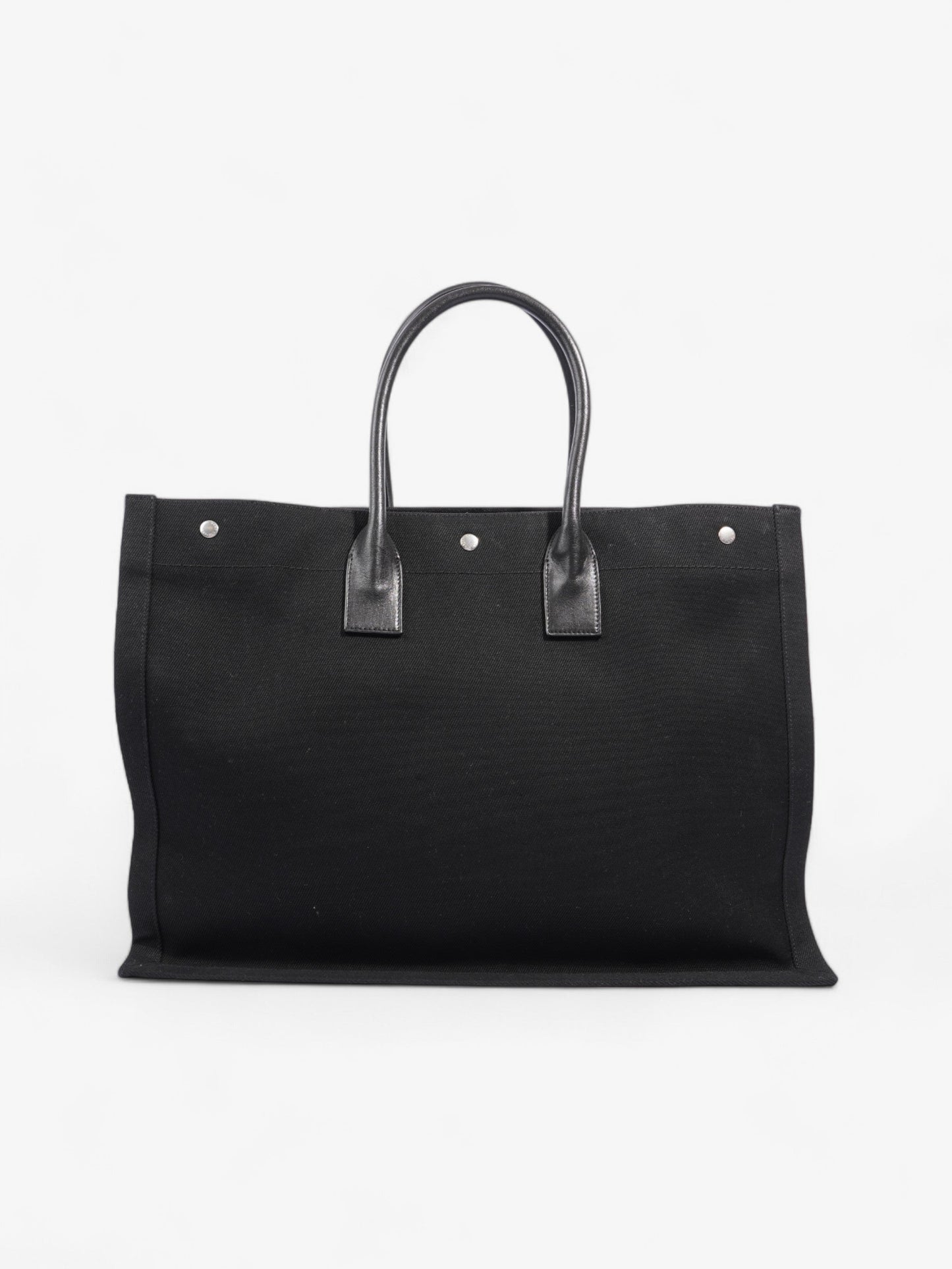 Saint Laurent Rive Gauche Tote Black Canvas Large