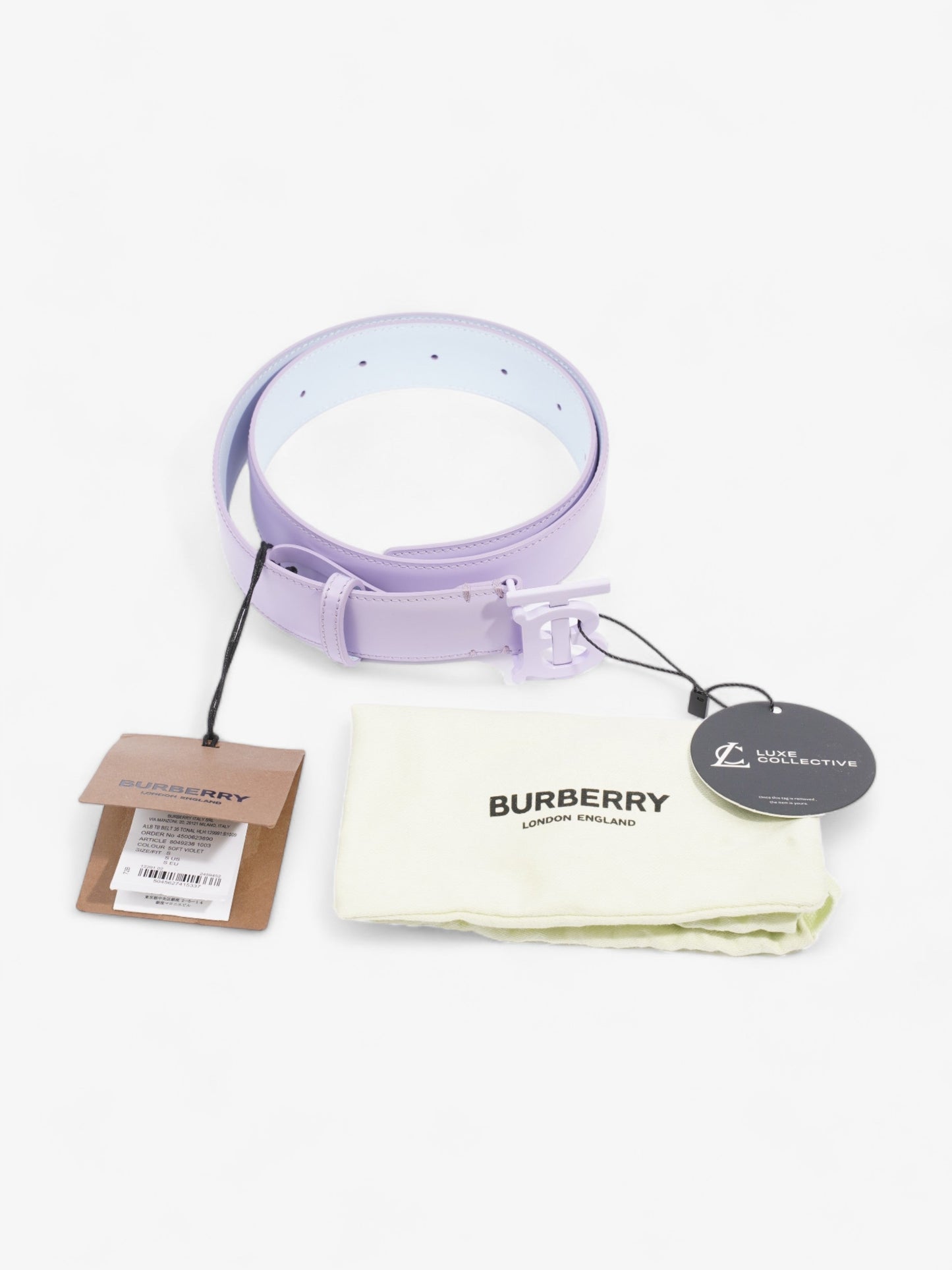 Burberry TB Belt Soft Violet Calfskin Leather Small (62.5-77.5cm)