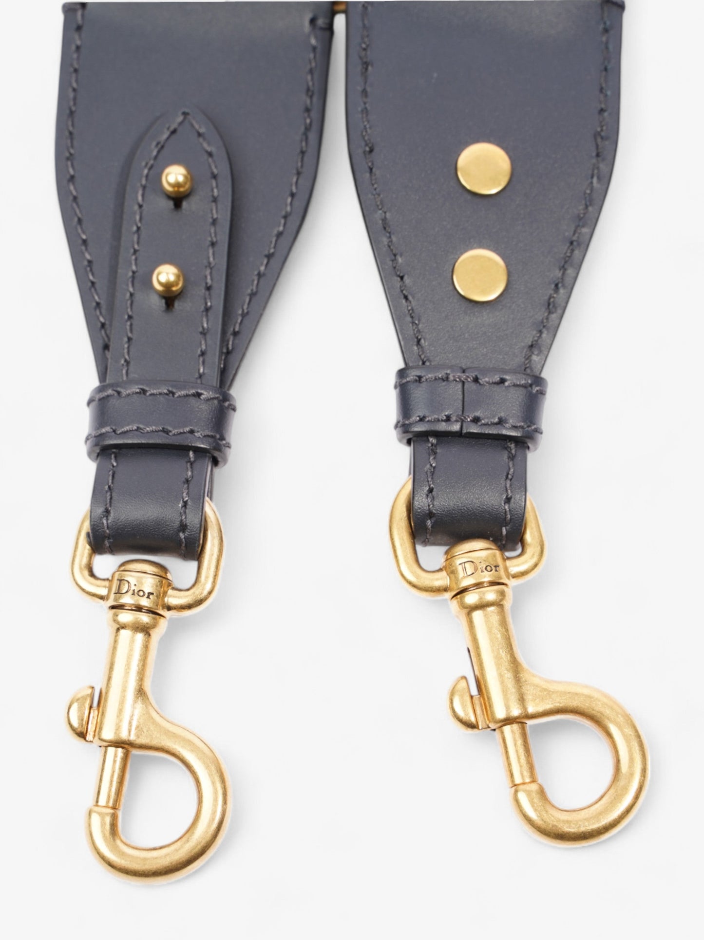 Christian Dior Adjustable Shoulder Strap With Ring Blue Oblique / Gold Cotton