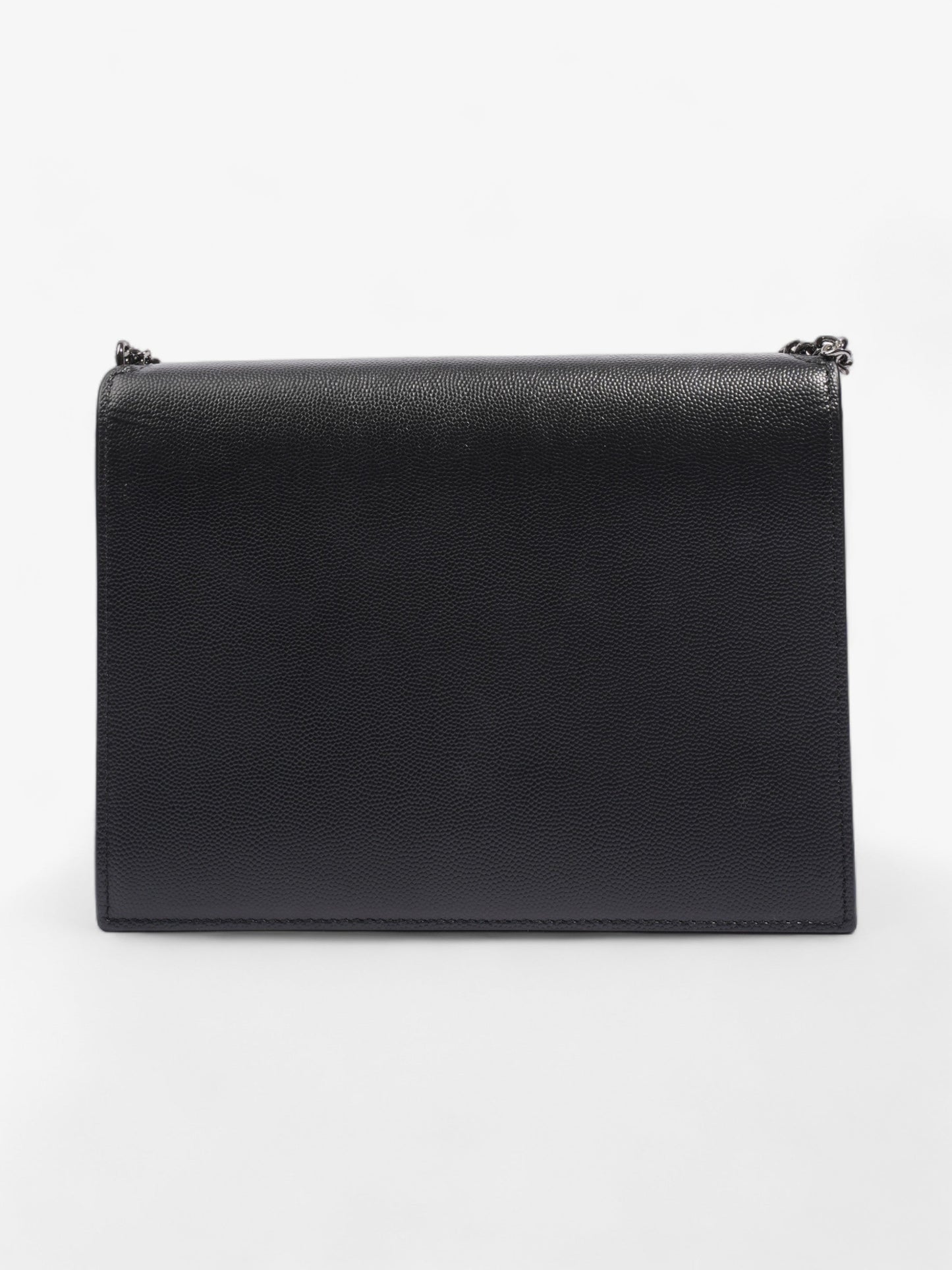 Saint Laurent Cassandra Chain Wallet Black Calfskin Leather