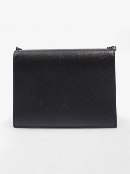 Saint Laurent Cassandra Chain Wallet Black Calfskin Leather