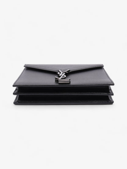 Saint Laurent Cassandra Chain Wallet Black Calfskin Leather