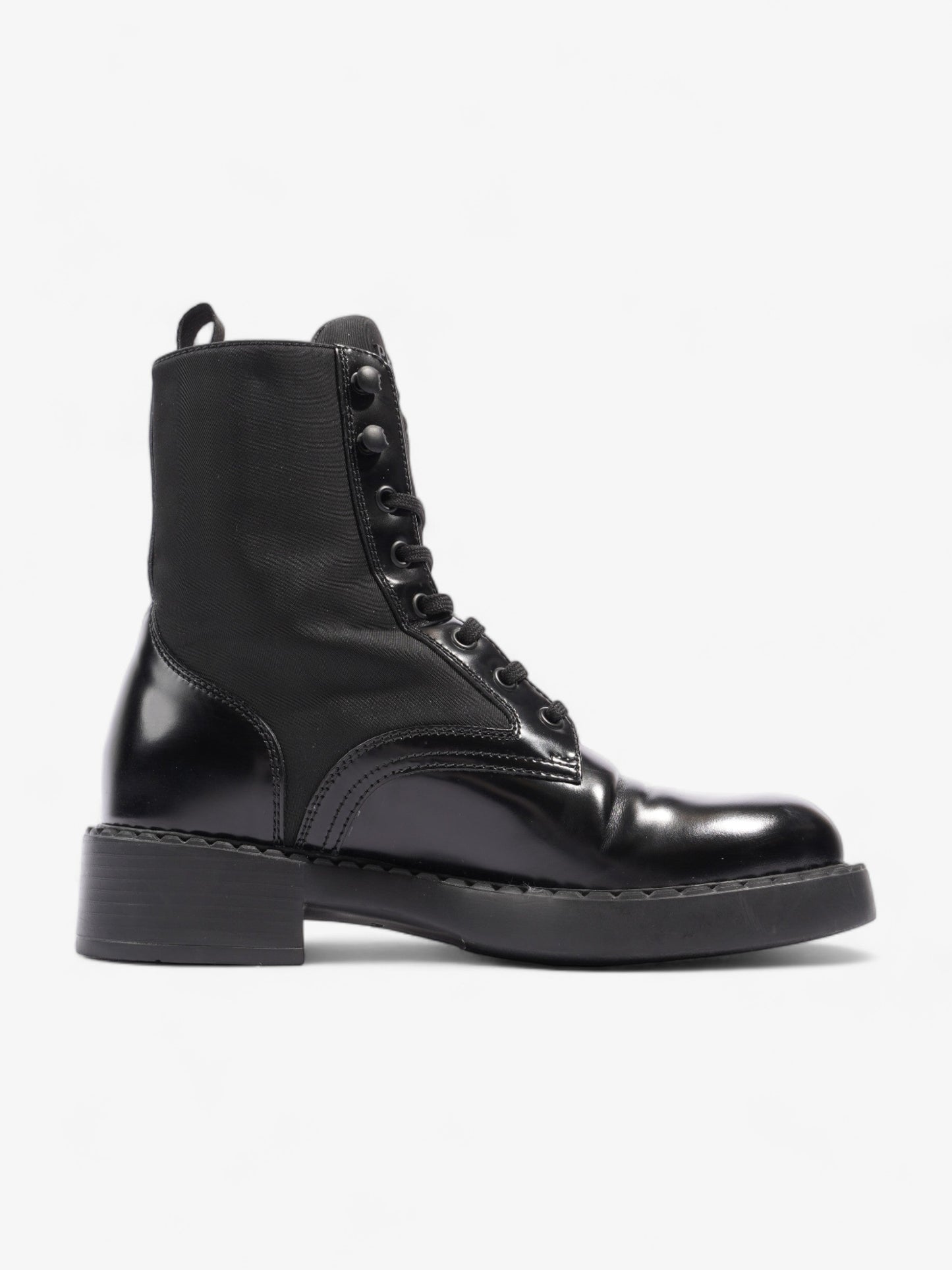 Prada Brushed-leather and Re-Nylon Boots Black Re Nylon EU 38 UK 5