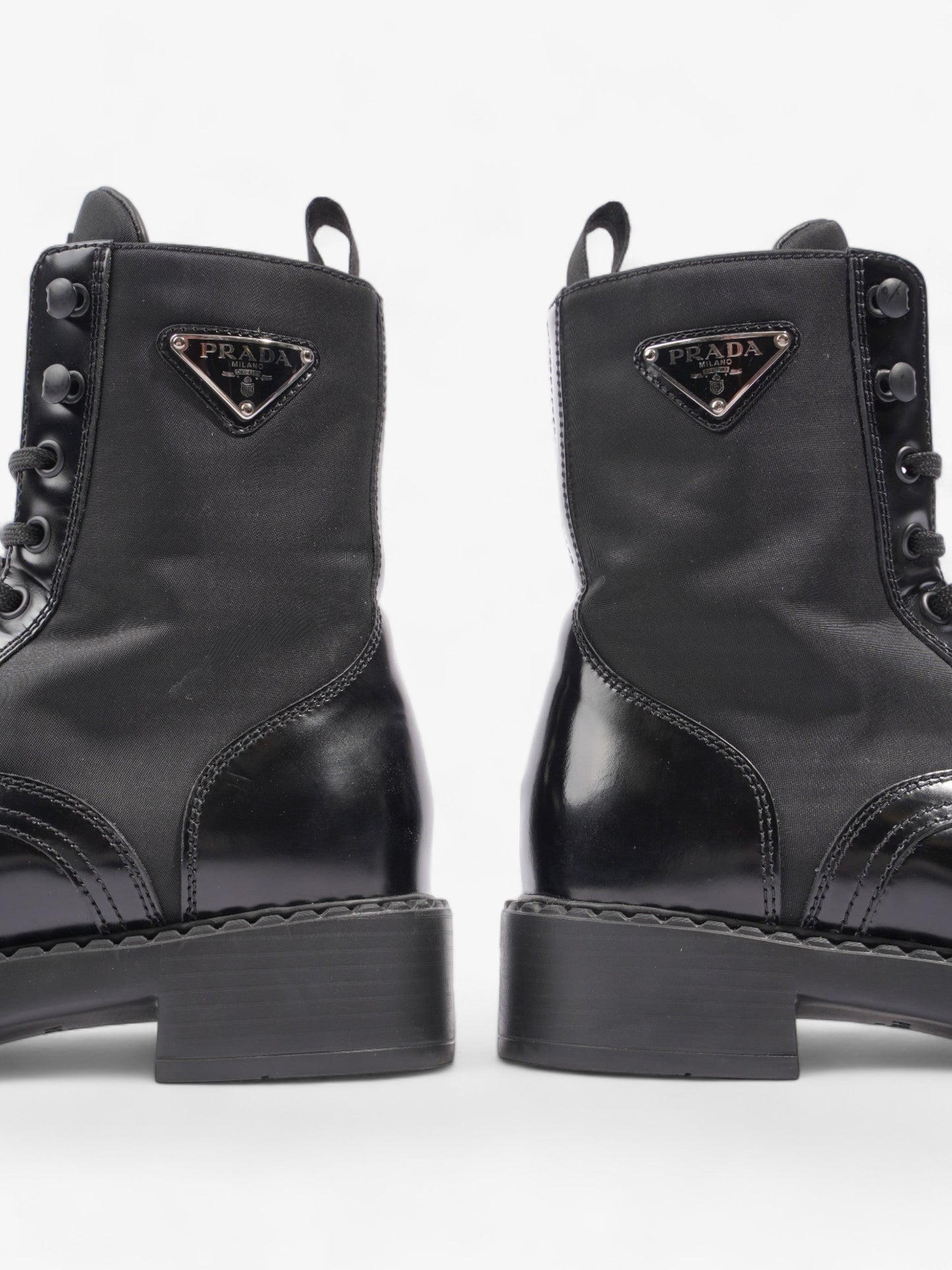 Prada Brushed-leather and Re-Nylon Boots Black Re Nylon EU 38 UK 5