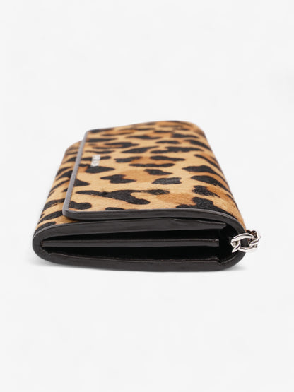 Prada Wallet On Chain Leopard Print / Dark Brown Calf Hair