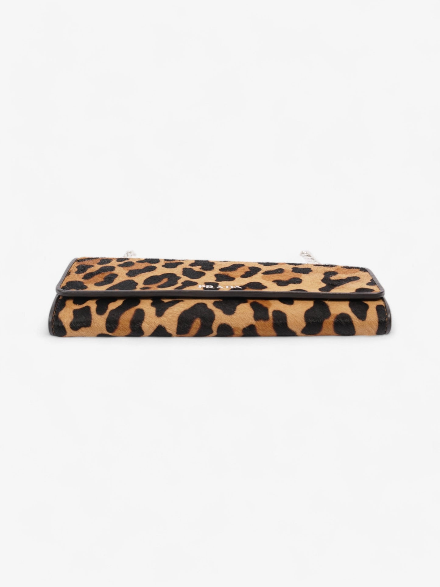 Prada Wallet On Chain Leopard Print / Dark Brown Calf Hair