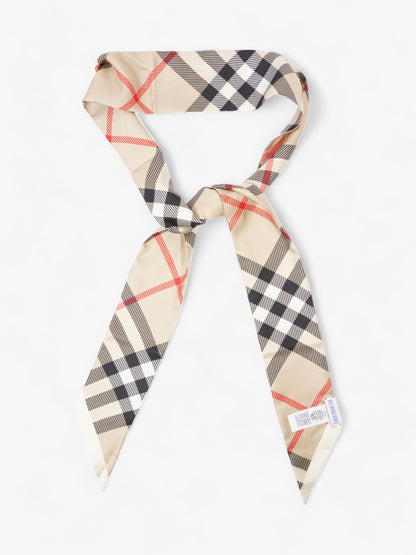 Burberry Vintage Reverse Skinny Scarf Archive Beige Silk