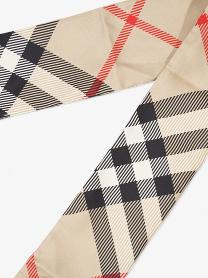 Burberry Vintage Reverse Skinny Scarf Archive Beige Silk